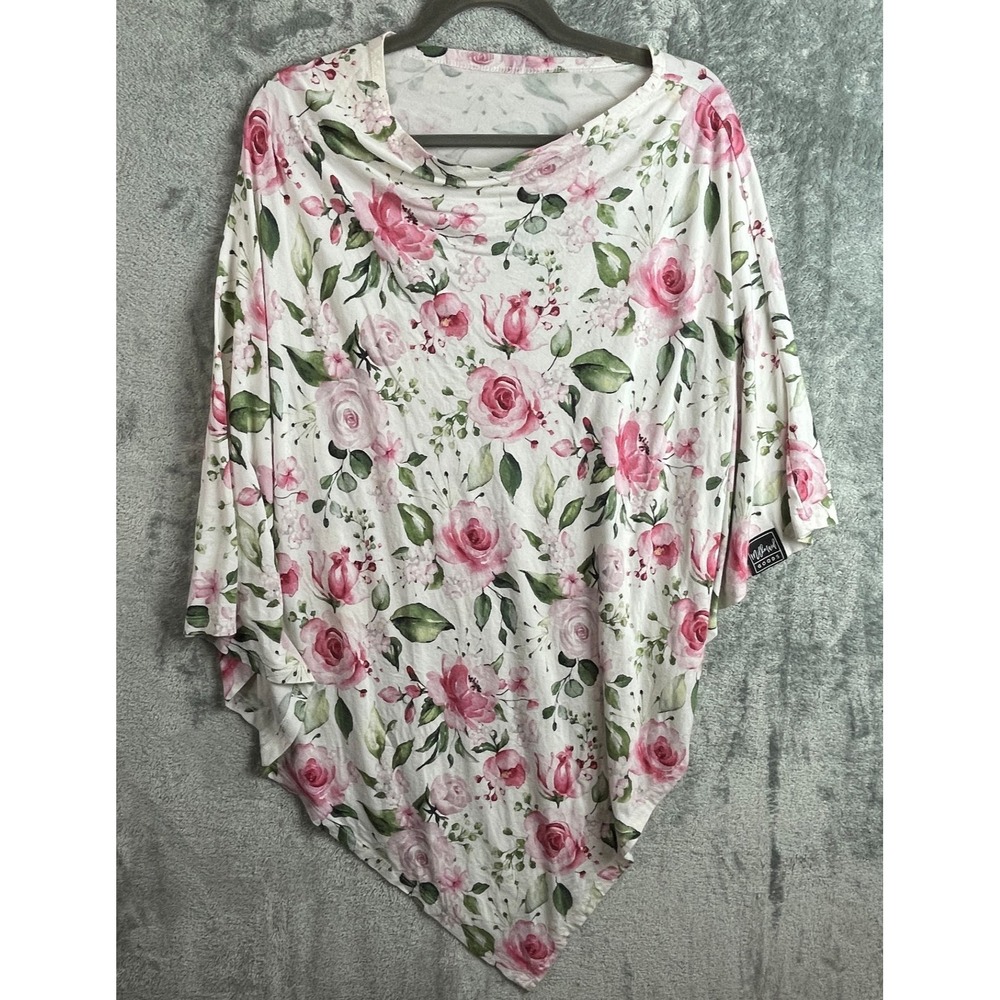 MilkMaid Goods Nursing Cover‎ Poncho Floral Stretchy One Size Fits All Made USA